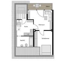2 Zimmer Dachgeschosswohnung mit Balkon und Einbauküche - Bochum Langendreer