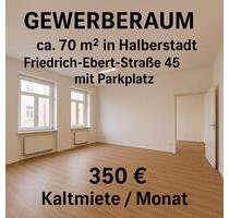 Gewerberaum 70 m² mit Parkplatz in Halberstadt – 350 € KM