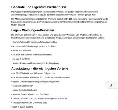 Foto - 3 Zimmer Erdgeschoßwohnung in Waiblingen