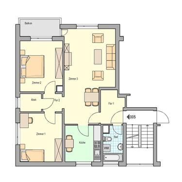 Foto - 3 Zimmer Etagenwohnung in Waghäusel