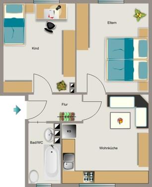 Foto - 2.5 Zimmer Erdgeschoßwohnung zur Miete in Dortmund