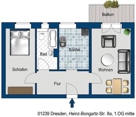 Foto - 2 Zimmer Etagenwohnung zur Miete in Dresden