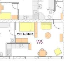 1,5-Raum-Studio-Whg, Einbauküche, insgesamt apart möbliert, hell - Berkheim