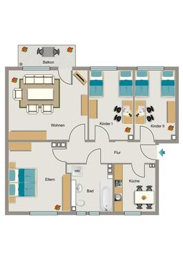 Foto - 4.5 Zimmer Etagenwohnung zur Miete in Voerde (Niederrhein)