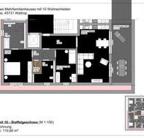 Erstbezug! Exklusive 3-Zimmer-Penthousewohnung mit Dachterrasse & Gäste-Bad in Waltrop-Zentrum