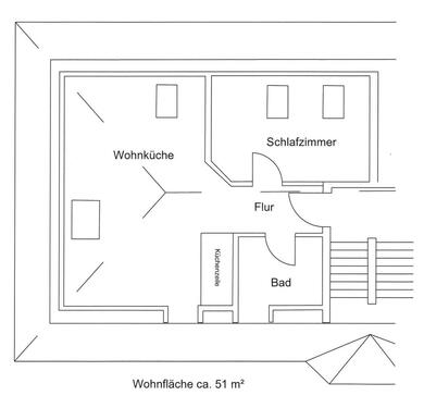 Foto - 2-Raum-Wohnung DG in Ortrand - 469,00&nbsp;EUR Kaltmiete, ca.&nbsp; 50,00&nbsp;m&sup2;