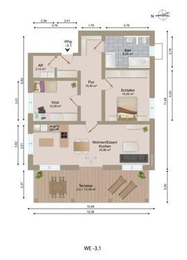 Foto - 3 Zimmer Etagenwohnung zur Miete in Mitterfels