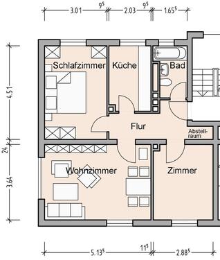 Foto - 3 Zimmer Etagenwohnung zur Miete in Kirchenlamitz