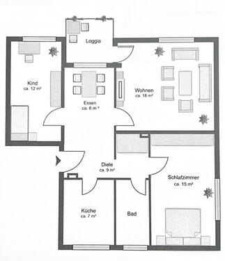 Foto - Provisionsfrei: 3,5 ZKB Wohnung Süd-Balkon, EBK + Stellplatz