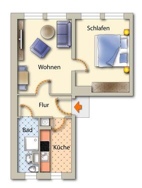 Foto - 2 Zimmer Etagenwohnung zur Miete in Freiberg