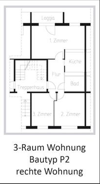 Foto - Nachmieter 3 Raumwohnung - 520,00 EUR Kaltmiete,