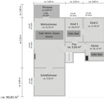 Großzügige Wohnung in Grünberg - 800,00&nbsp;EUR Kaltmiete, ca.&nbsp; 90,00&nbsp;m&sup2; in Birstein (PLZ: 63633)