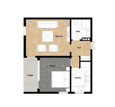 Foto - 2 Zimmer Etagenwohnung zum Kaufen in Homburg