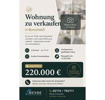 3 Zi. Eigentumswohnung mit großem Balkon in Burscheid 77m2, HP