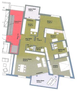 Foto - 2 Zimmer Etagenwohnung zur Miete in Bad Säckingen