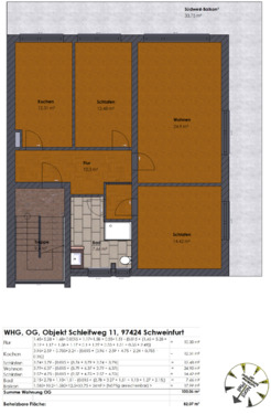 Foto - 3 Zimmer Etagenwohnung zur Miete in Schweinfurt
