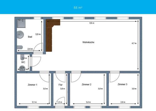 Foto - 4-Zimmer Wohnung auf dem Land - 1.130,00&nbsp;EUR Kaltmiete, ca.&nbsp; 88,00&nbsp;m&sup2;