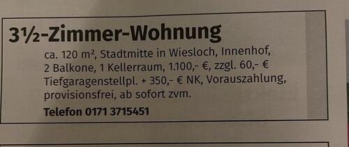 Foto - Wohnung in Wiesloch - 1.510,00&nbsp;EUR Kaltmiete, ca.&nbsp; 120,00&nbsp;m&sup2;