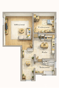 Foto - Großzügige 2,5 Zimmer-Wohnung mit ca. 80 m² im 1. OG – sehr guter Zustand