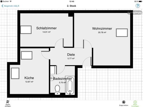 Foto - Zur Miete in 93051 Regensburg - 2ZKB Wohnung (Mansarde)