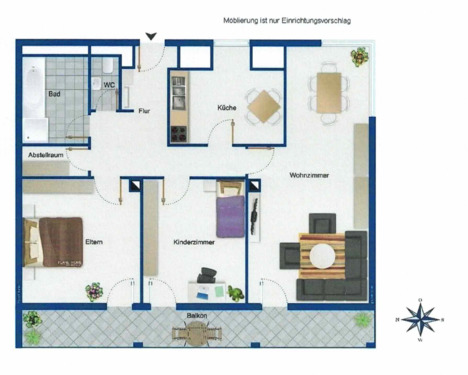 Foto - Attraktive 3-Zimmer-Wohnung mit großem Balkon in ruhiger Lage