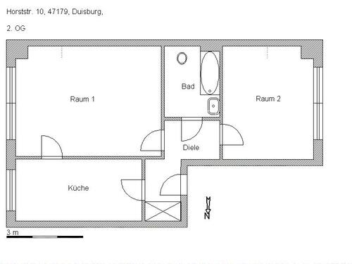 Foto - 2.5 Zimmer Dachgeschoßwohnung zur Miete in Duisburg
