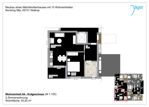 Foto - Erstbezug! Barrierefreie 2-Zimmer-Erdgeschosswohnung mit Terrasse in Waltrop-Zentrum