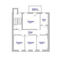Große sonnige 3-Zimmerwohnung mit Balkon - Hof Altstadt