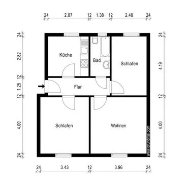 Foto - 3 Zimmer Erdgeschoßwohnung zur Miete in Magdeburg