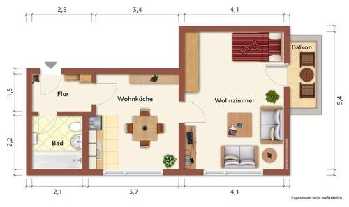 Foto - 1 Zimmer Etagenwohnung zur Miete in Suhl
