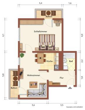 Foto - 2 Zimmer Etagenwohnung zur Miete in Suhl