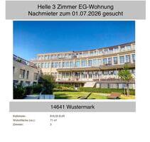 Helle 3-Zimmer Erdgeschosswohnung mit Terrasse zum 01.07 - Nauen