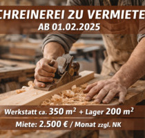 Schreinerei mit kompletter Maschinen­ausstattung ab 01.02.2025 - Burgebrach