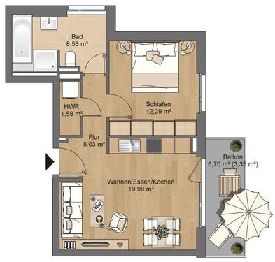 Foto - Moderne 2-Zimmer-Wohnung in Hanau Lamboy