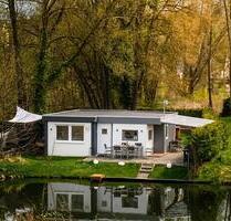 Bezugsfertig möbeliert, 800 qm Wassergrundstück am Kalkgraben mit 25m Uferfront - Rüdersdorf bei Berlin