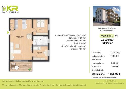 Foto - Helle Neubauwohnung mit Terasse und Garten