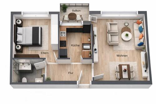 Foto - 2 Zimmer Dachgeschoßwohnung zur Miete in Villingen-Schwenningen