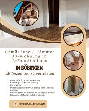 Foto - Gemütliche 3-Zimmer DG-Wohnung in 2-Familienhaus zu vermieten