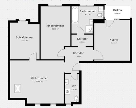 Foto - 3 Zimmer Etagenwohnung in Döbeln