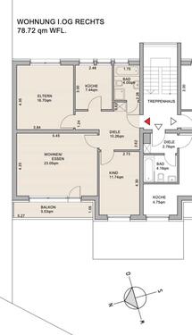 Foto - 3 ZKBB mit Eingangsbereich - 900,00&nbsp;EUR Kaltmiete, ca.&nbsp; 79,00&nbsp;m&sup2;