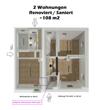Foto - 48m2 + 60 m2 Wohnungen im Paket - Off-Market-Angebot - Renoviert