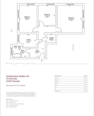 Foto - 3 Raumwohn - 900,00&nbsp;EUR Kaltmiete, ca.&nbsp; 76,00&nbsp;m&sup2;