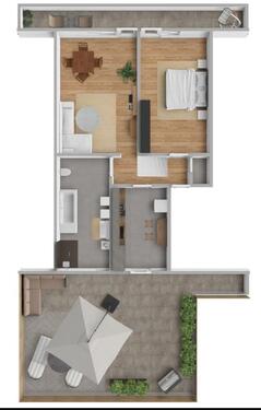 Foto - Etagenwohnung in Hamm am Rhein zur Miete