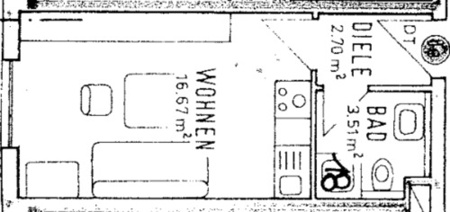 Foto - 1 Zimmer Etagenwohnung zum Kaufen in Bruchsal