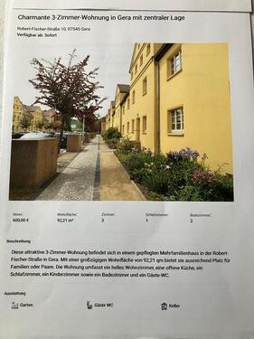 Foto - 3-Zimmer-Wohnung in Gera 600€Miete