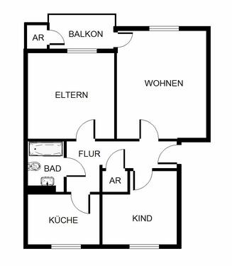 Foto - 3-Zimmerwohnung mit Balkon bezugsfertig