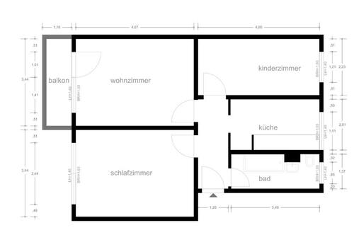Foto - 3 Zimmer Wohnung Bernburg 2. OG Balkon EBK