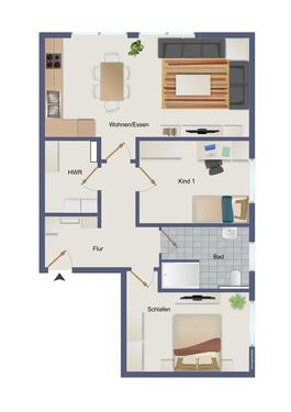 Foto - Dachgeschosswohnung mit Einbauküche, Klimaanlage u. 2 Stellplätze
