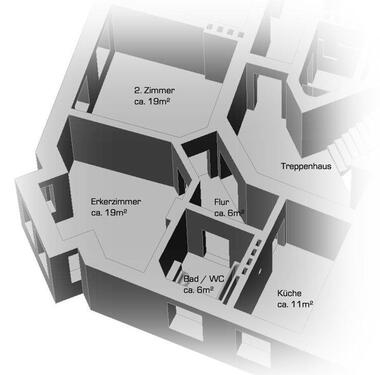 Foto - 2 Zimmer Etagenwohnung zur Miete in Halle (Saale)