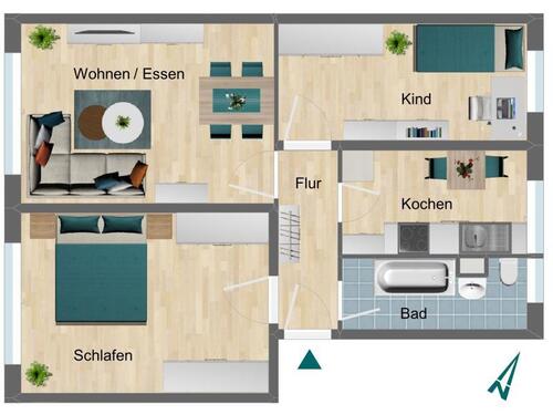 Foto - 3 Zimmer Etagenwohnung zur Miete in Triptis